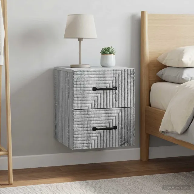 vidaXL Wandbeugel Bedkast 2 st Grijs sonoma 34,5 x 33 x 40 cm