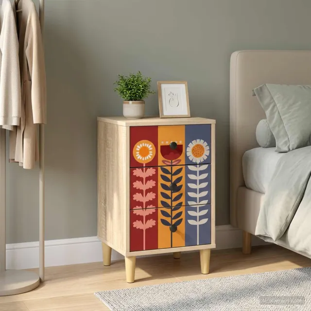 vidaXL Nachtkastje ESSEN Sonoma Eiken 36 x 33 x 60 cm Bewerkt hout, foto 2