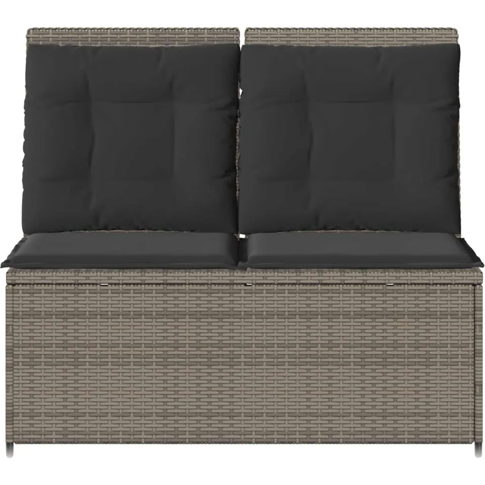 vidaXL Tuinbank Grijs poly rattan, foto 4