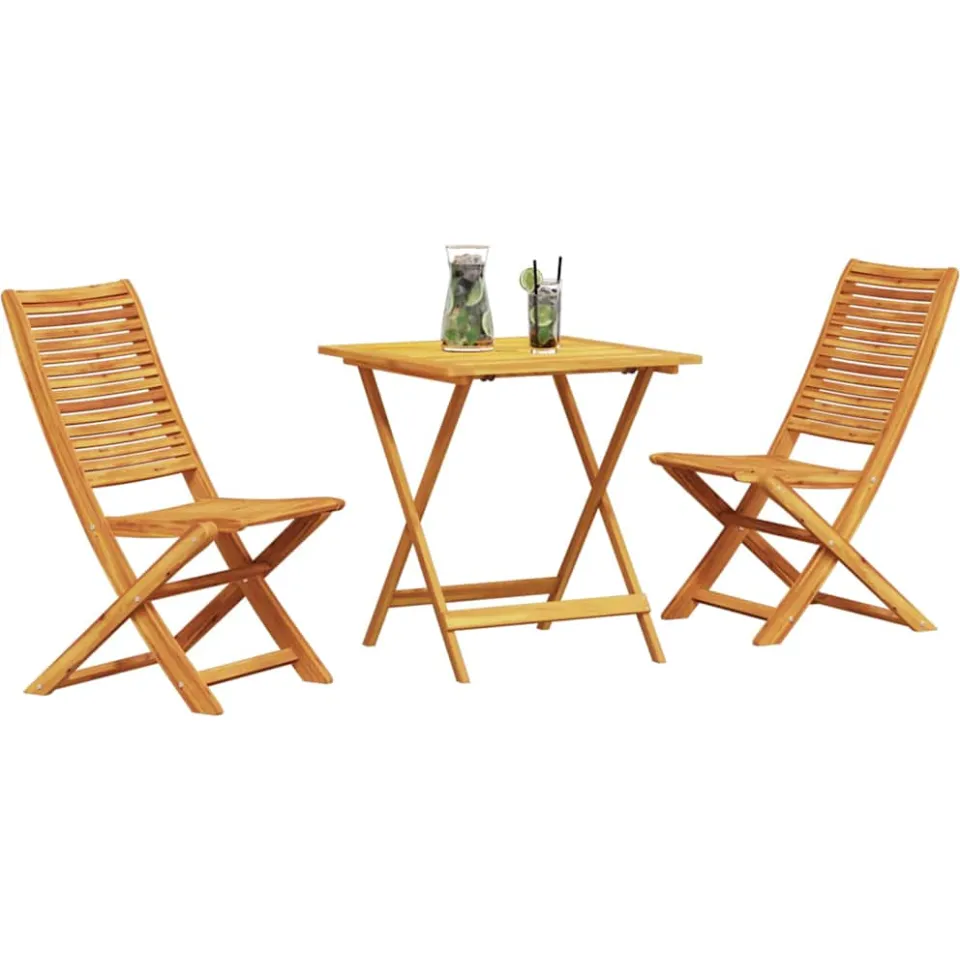 vidaXL Vouw Bistro Set 3 st Bruin Massief Acaciahout