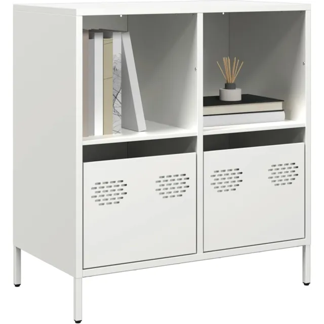 vidaXL Dressoir 68x39x73,5 cm koudgewalst staal wit