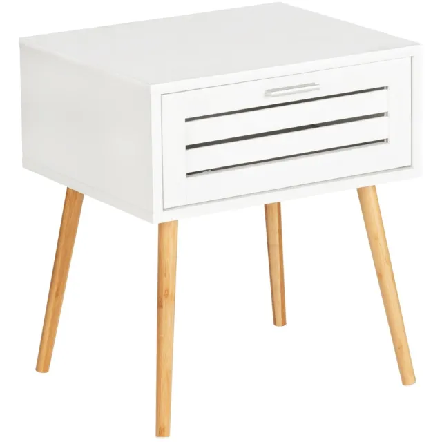 Wenko Mini commode, bijzettafel met lade FINJA, bamboe, WENKO Wit