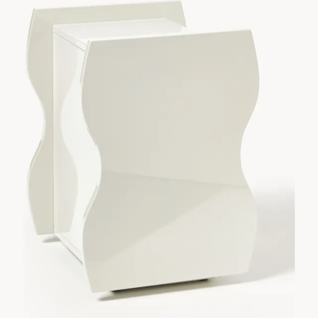 Westwing Collection Hoogglans nachtkastje Emina Beige