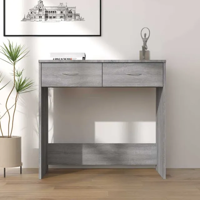 vidaXL Bureau 80x40x75 cm bewerkt hout grijs sonoma eikenkleurig, foto 2
