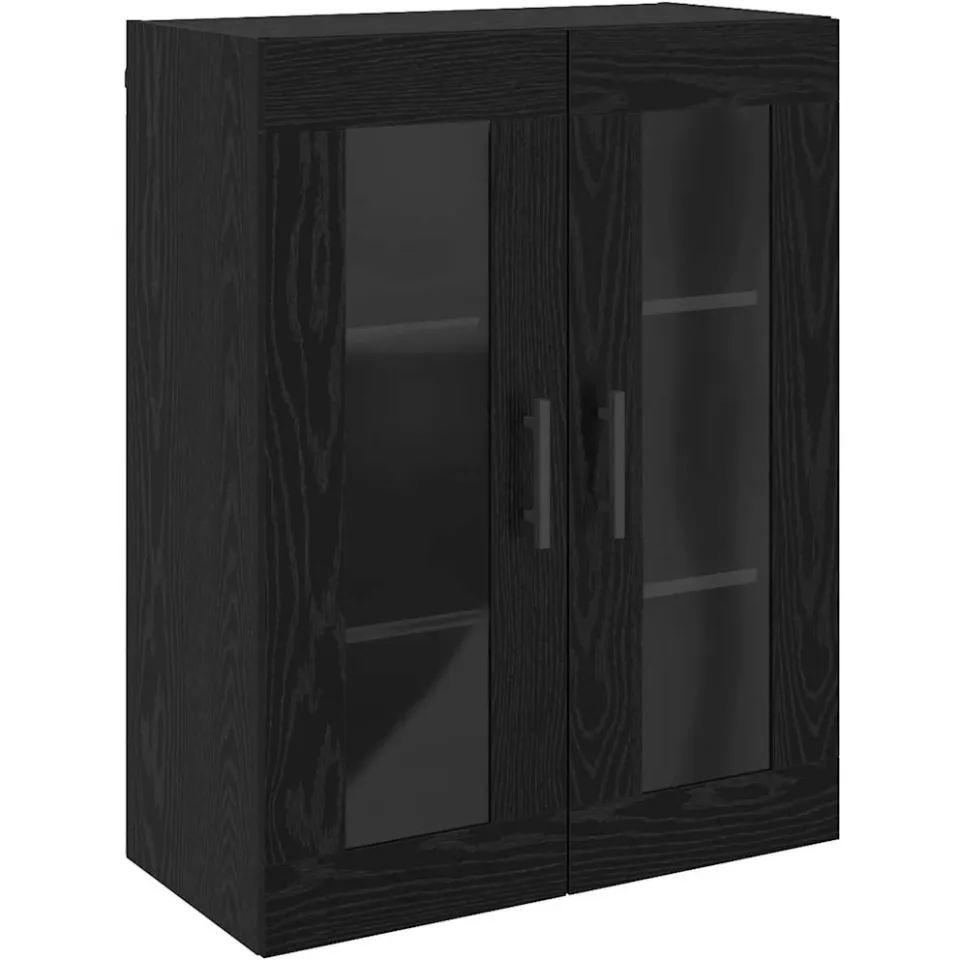 vidaXL Wandkast Zwart eiken 69.5 x 34 x 90 cm Bewerkt hout, foto 3