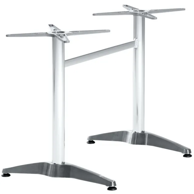 PULSIVA Dubbele tafelzuil Keto Aluminium; 107x60x70 cm (BxLxH); zilver