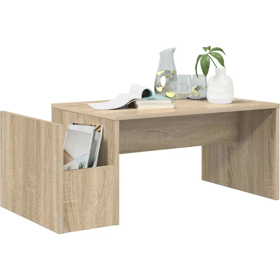 vidaXL Salontafel Sonoma Eiken 90 x 45 x 35 cm Bewerkt hout Bruin