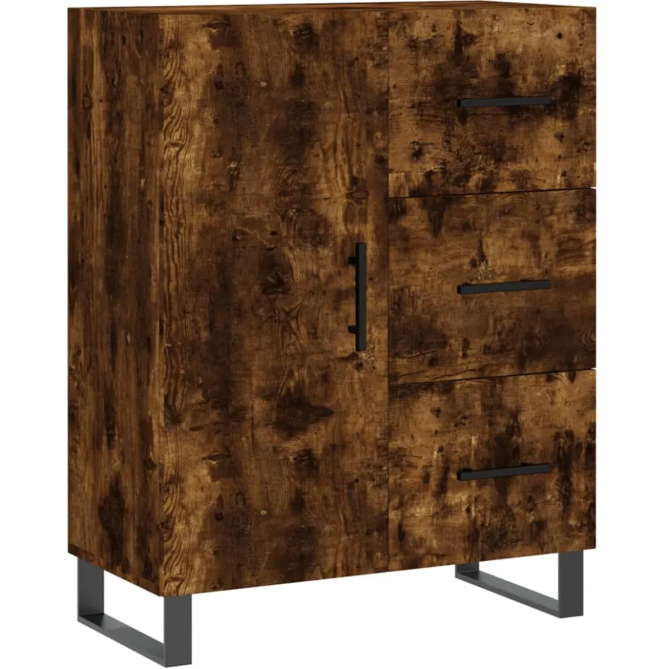 vidaXL Dressoir 69,5x34x90 cm bewerkt hout gerookt eikenkleurig, foto 3