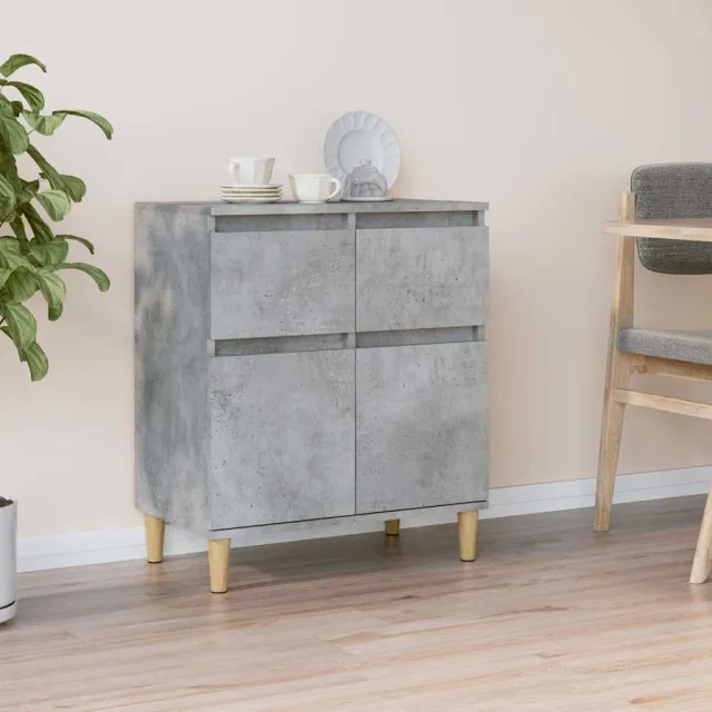 vidaXL Dressoir 60x35x70 cm bewerkt hout betongrijs grijs, foto 2