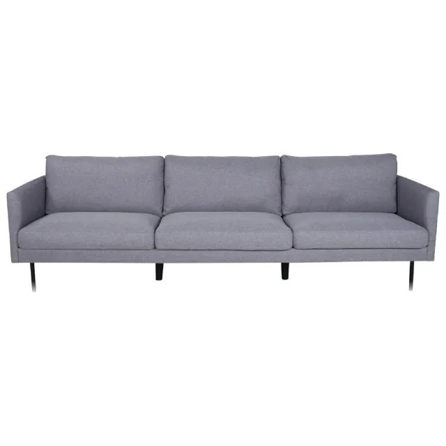 QUVIO 3-zitsbank - Scandinavisch design - Grijze stof - Zwarte metalen poten Grijs