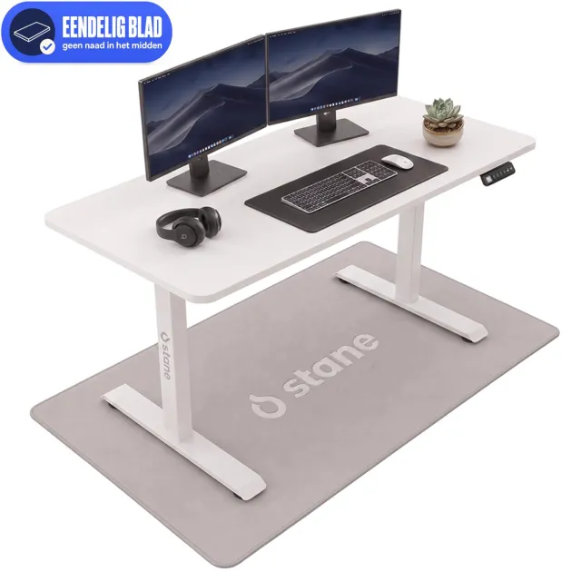 Stane Zit Sta Bureau Elektrisch Verstelbaar - Incl. Kabelgoot - 120 x 60 cm - Wit