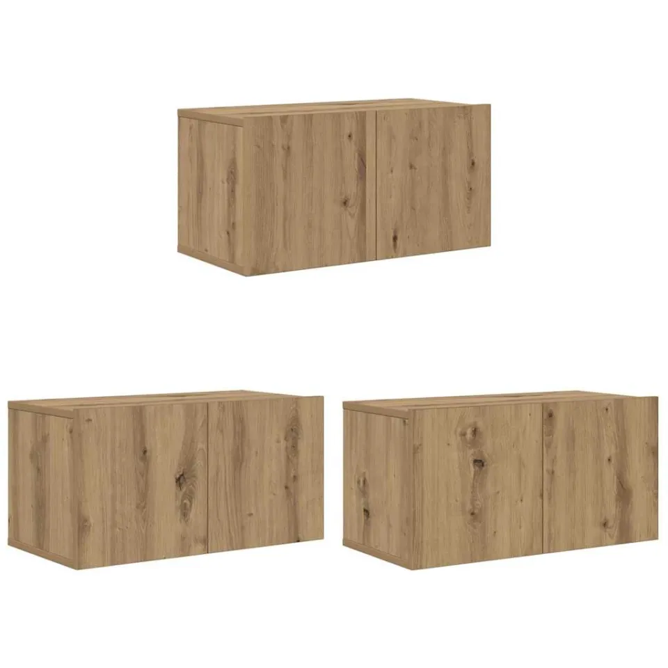 vidaXL Tv-meubelset 3 st Bruin Bewerkt hout, foto 3