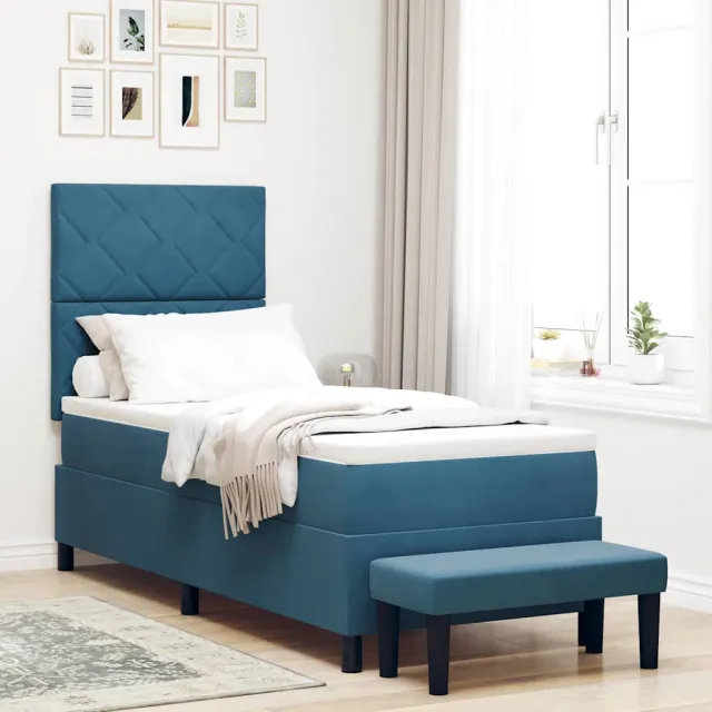 vidaXL Boxspring bed met hoofdeinde Donkergrijs 200 x 80 cm Fluweel