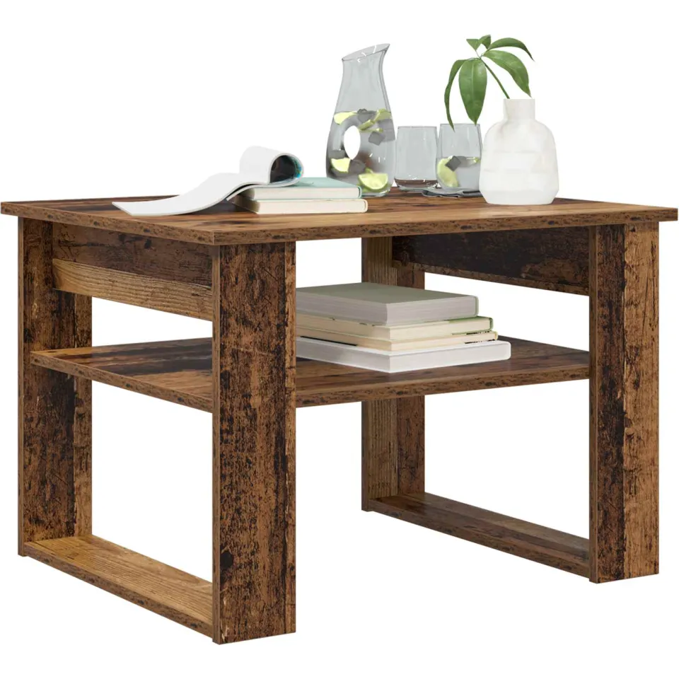 vidaXL Salontafel Oudhout 64 x 54 x 44 cm Bewerkt hout Bruin
