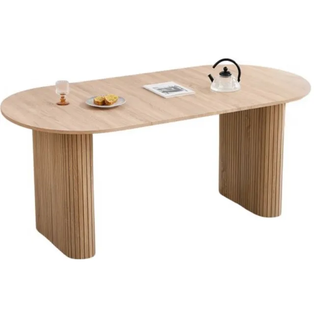 Gudalio Eettafel - Ovaal - 180x90 cm - 6 persoons - Hout - Lichtbruin