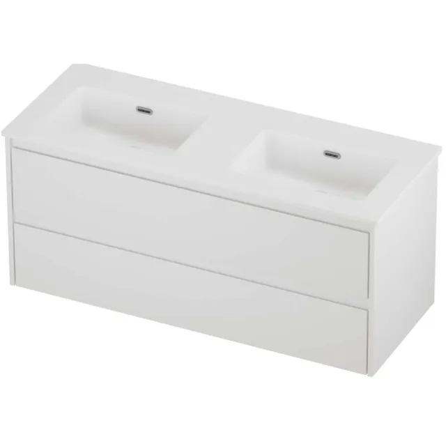 Proline Tribute Badmeubelset Porselein Elegant Dubbel 120x46x54 cm Mat White Mat Wit