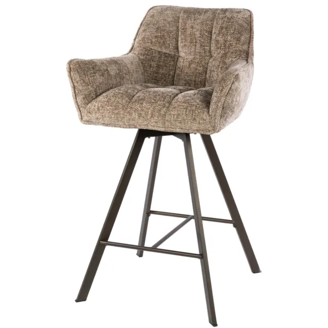 AnLi Style Barstoel Raster draaibaar champagne bruin - set van 2