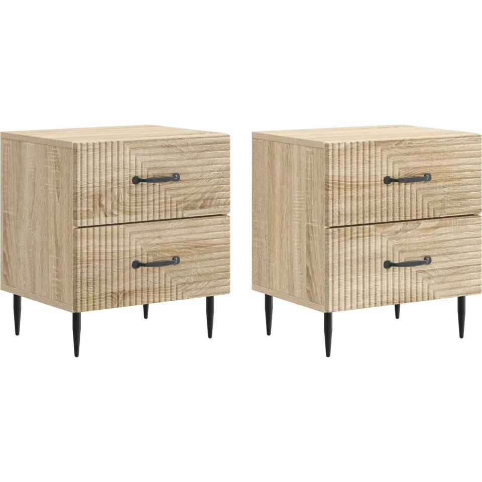 vidaXL Nachtkastje 2 st Sonoma Eiken 43 x 34,5 x 47,5 cm Bewerkt hout, foto 3