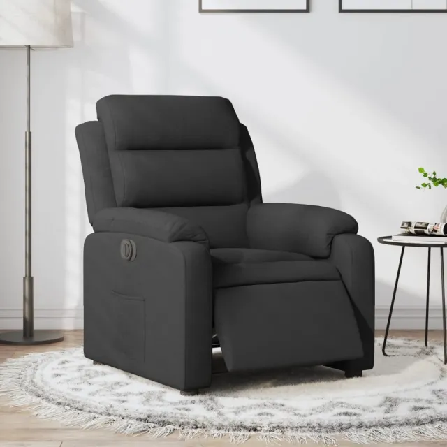 vidaXL Fauteuil verstelbaar elektrisch stof zwart