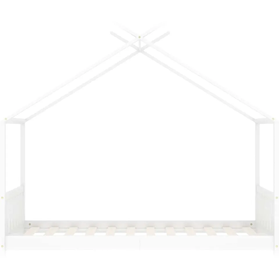 vidaXL Kinderbedframe massief grenenhout wit 80x160 cm, foto 4