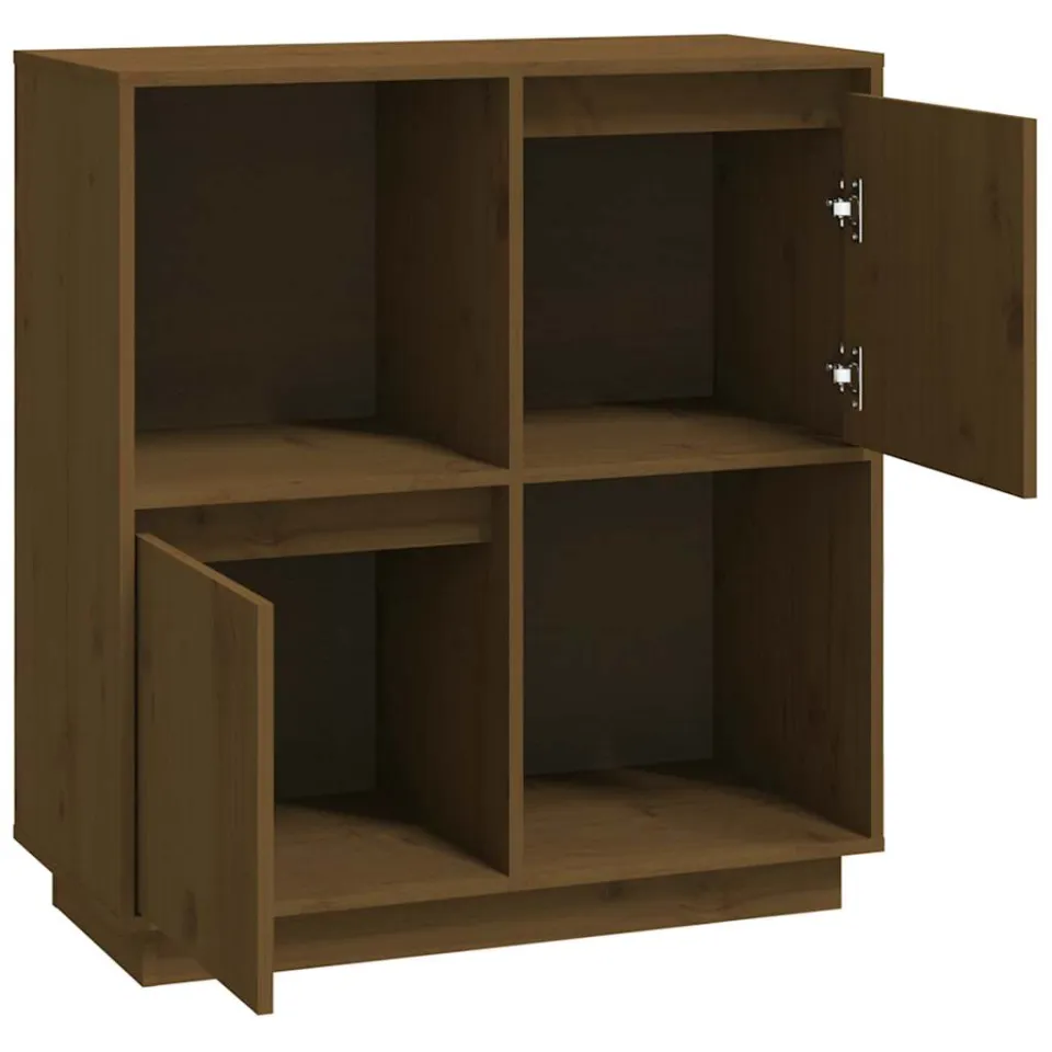 vidaXL Dressoir 74x35x80 cm massief grenenhout honingbruin bruin, foto 3