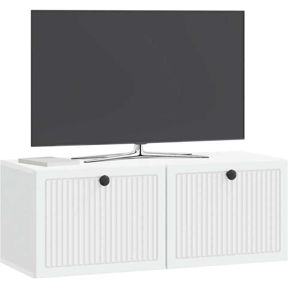 vidaXL Wandbeugel TV-kast Wit 78,5 x 31 x 30 cm Bewerkt hout