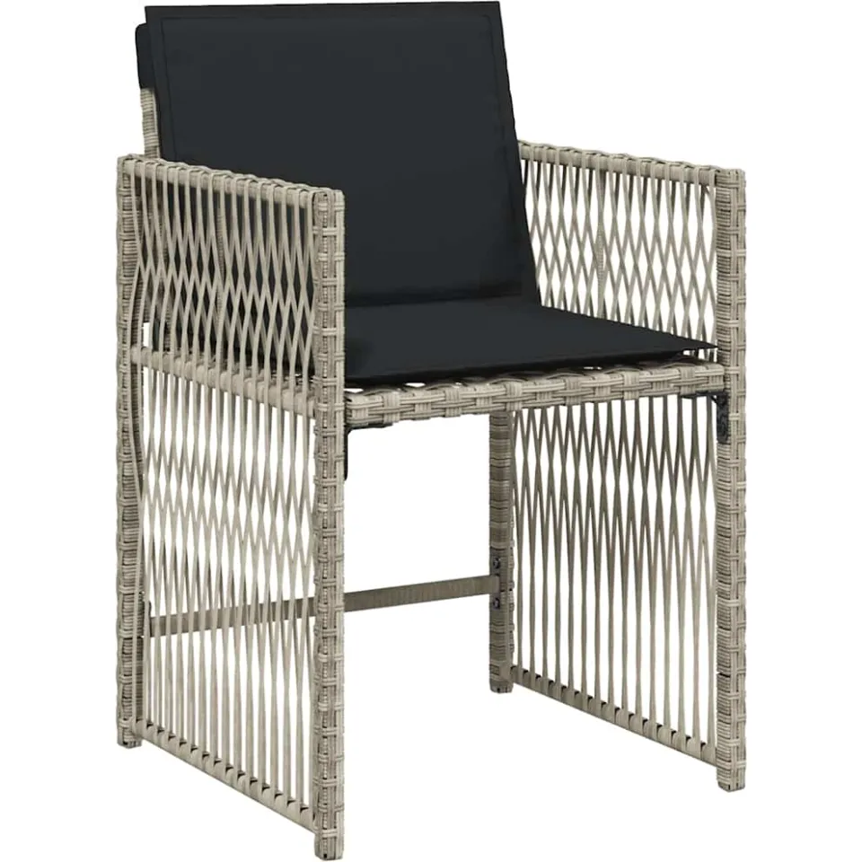 vidaXL 17-delige Tuinset met kussens poly rattan lichtgrijs grijs, foto 4
