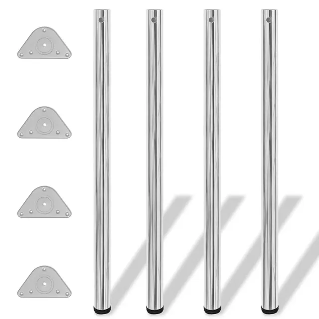 vidaXL Tafelpoten in hoogte verstelbaar chroom 1100 mm 4 st Zilver