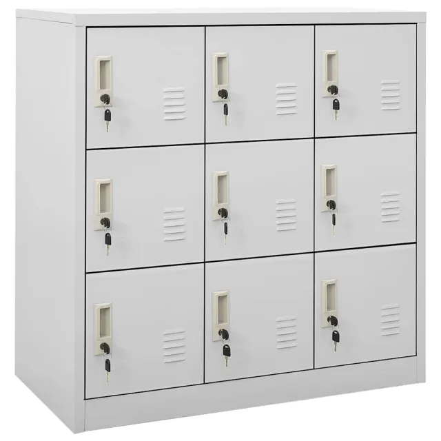 vidaXL Lockerkast 90x45x92,5 cm staal lichtgrijs grijs