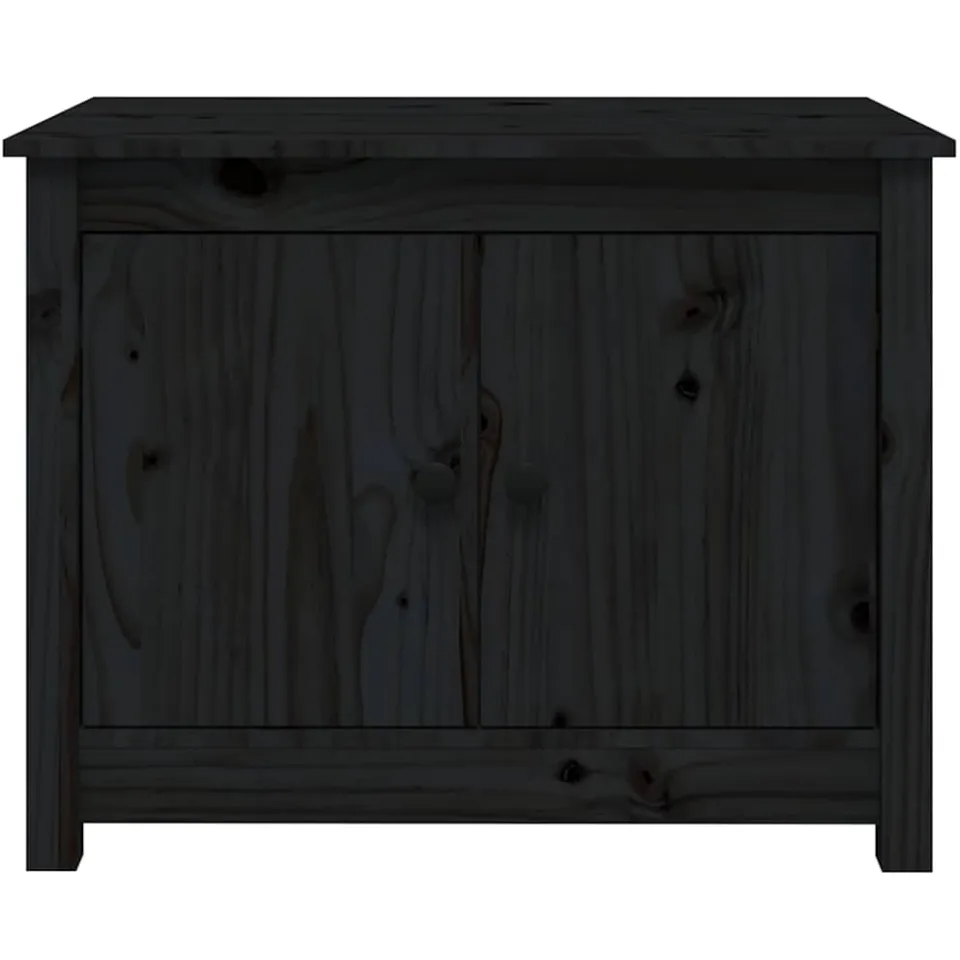 vidaXL Salontafel 71x49x55 cm massief grenenhout zwart, foto 3