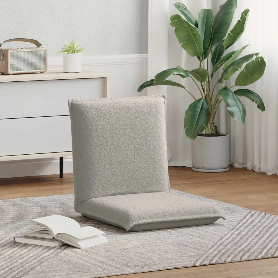 vidaXL Verstelbare vlo stoelen Lichtgrijs Schapenstof, foto 3
