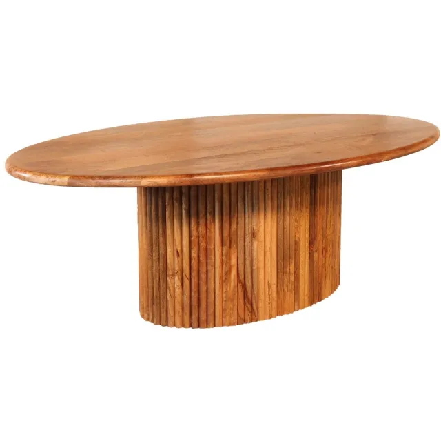 Lizzely Garden & Living Salontafel ovaal bruin mangohout 120cm Moki duurzaam hout mango