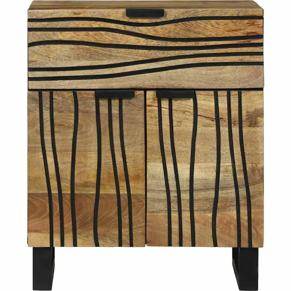 vidaXL Nachtkastje Naturel 50 x 33 x 60 cm Bewerkt hout, foto 3