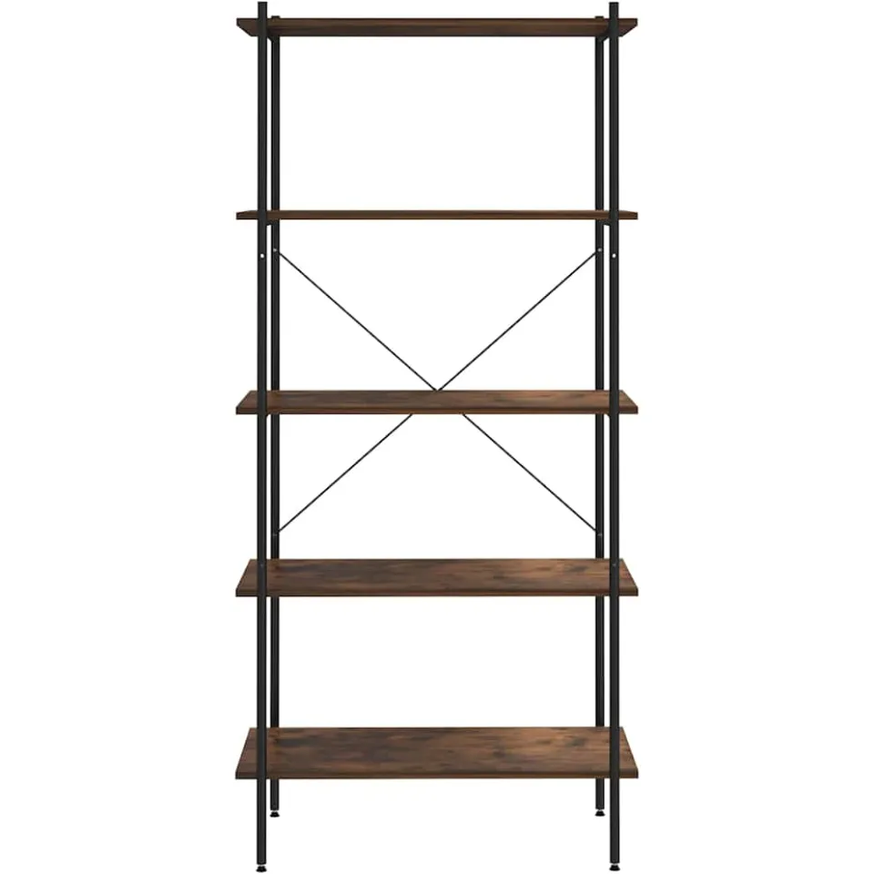 vidaXL Opbergrek 5-laags 80x40x163 cm zwart en naturel