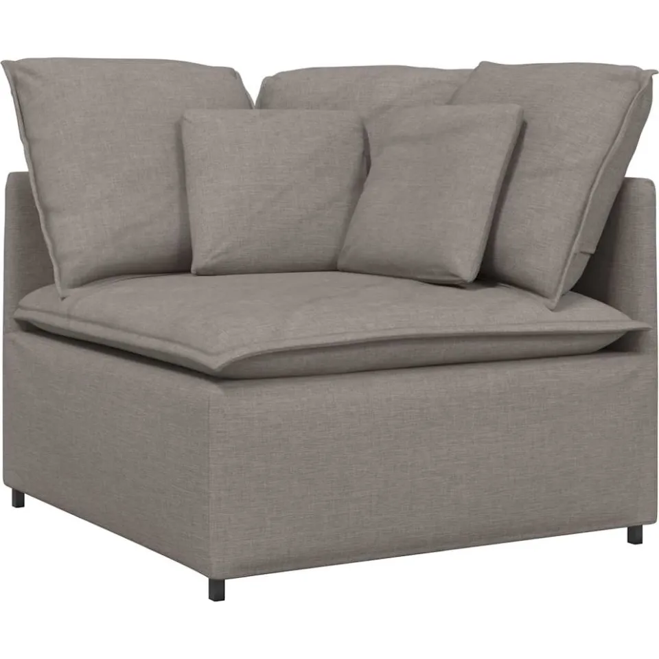 vidaXL Modulaire bank hoekmodule met kussens 100 cm taupe, foto 3