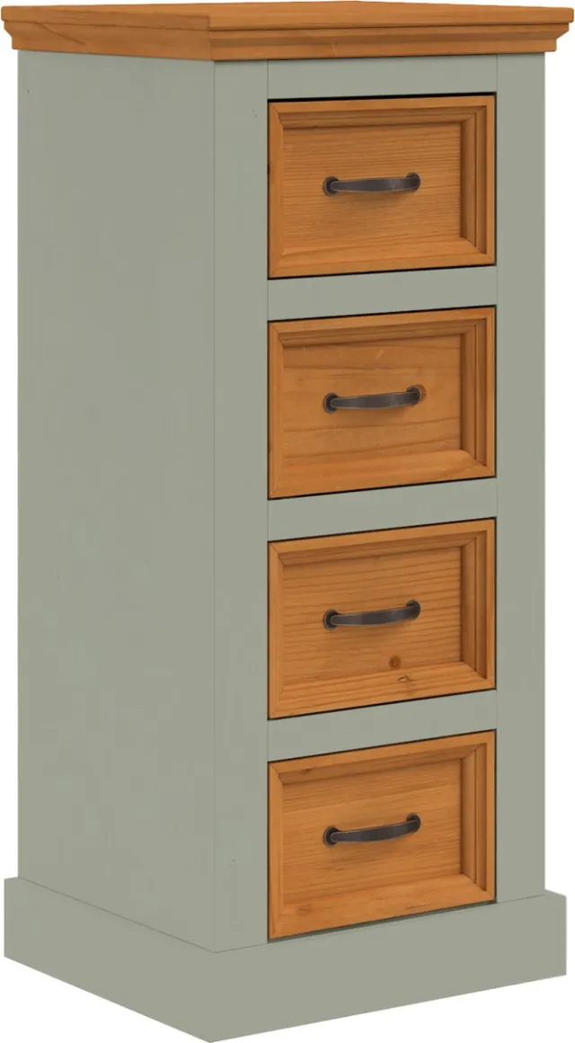Notio Living Selma-Kist - 4-Laden - Groen Grenen