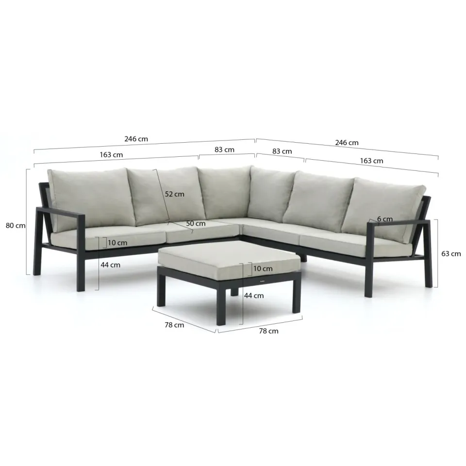 Manifesto Furniture Manifesto Alzano hoek loungeset 4-delig grijs, foto 2