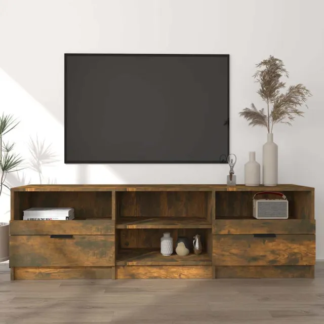 vidaXL Tv-meubel 150x33,5x45 cm bewerkt hout gerookt eikenkleurig Bruin