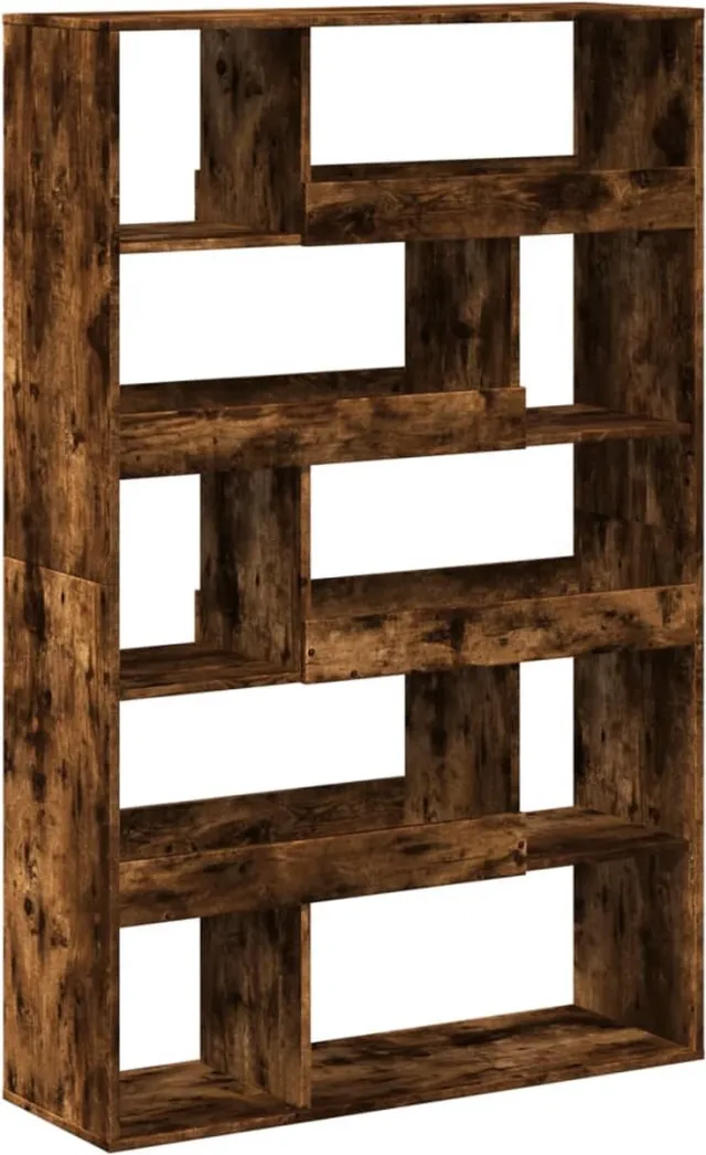 vidaXL kamerscherm - 100x33x156,5 - cm - bewerkt - hout - gerookt - eikenkleurig gerookt eiken