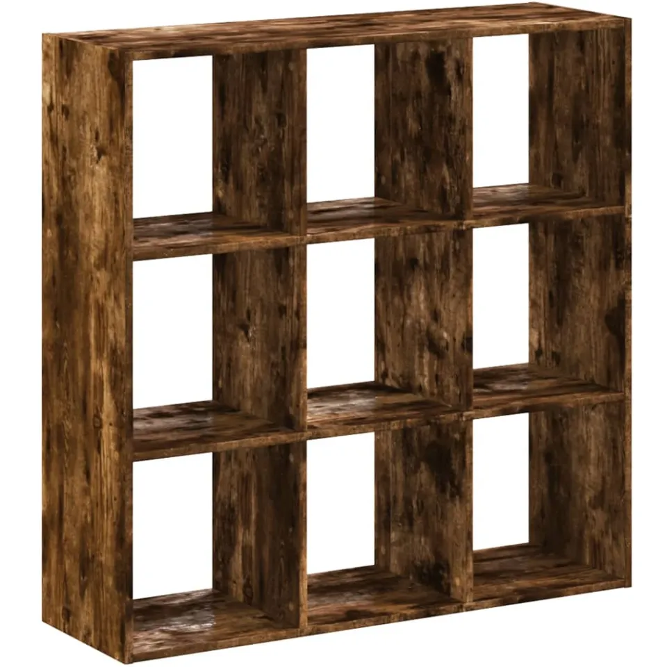 vidaXL Boekenkast 102x32x102 cm bewerkt hout gerookt eikenkleurig Bruin