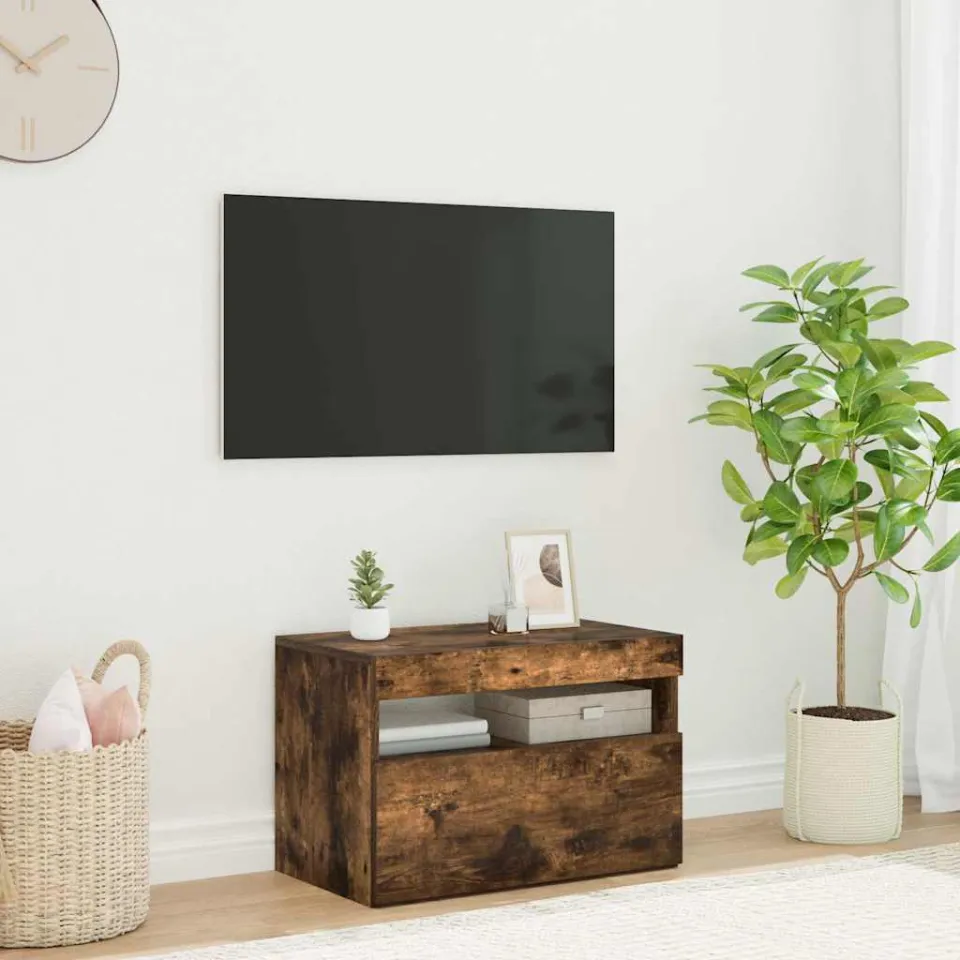 vidaXL Tv-meubel met LED-verlichting 60x35x40 cm gerookt eikenkleurig, foto 4