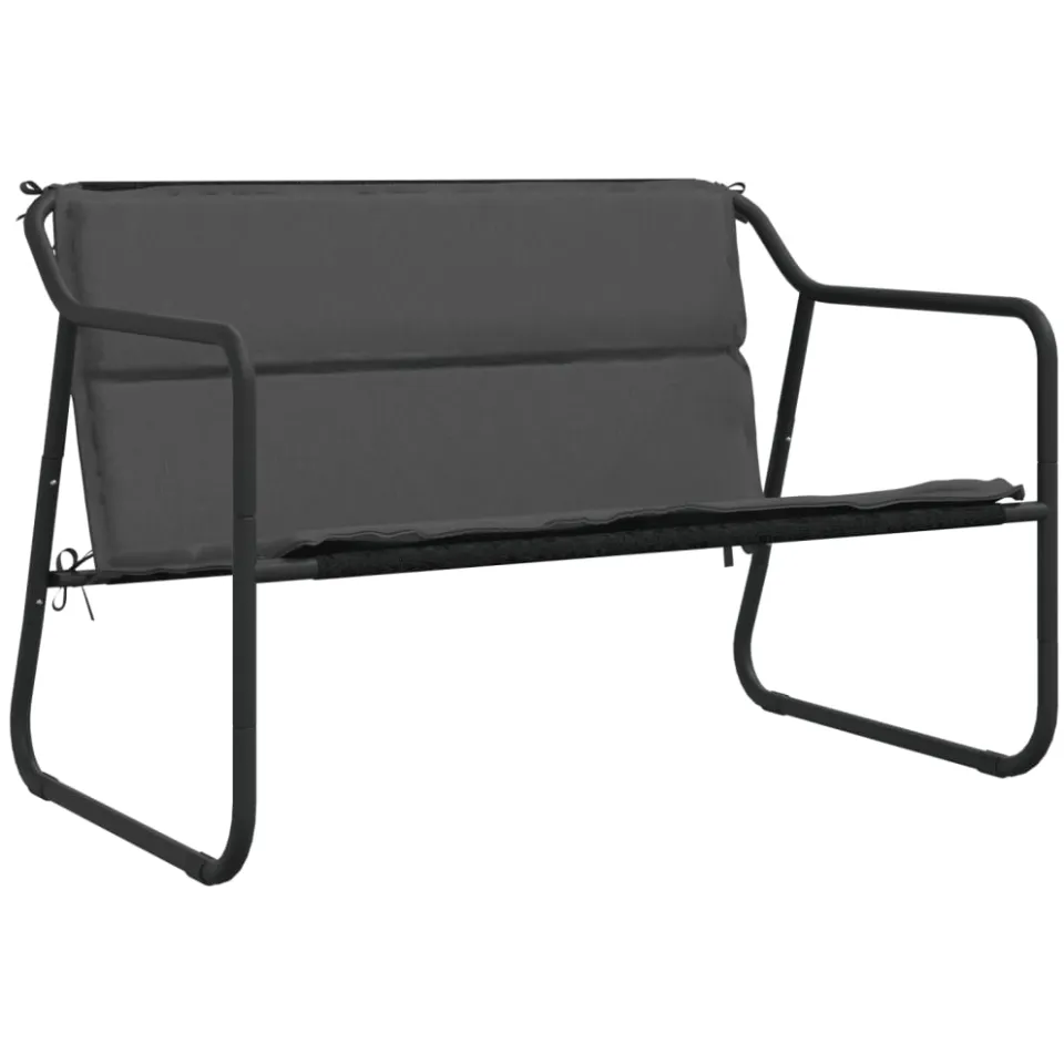 vidaXL 4-delige Loungeset met kussens staal antracietkleurig, foto 3