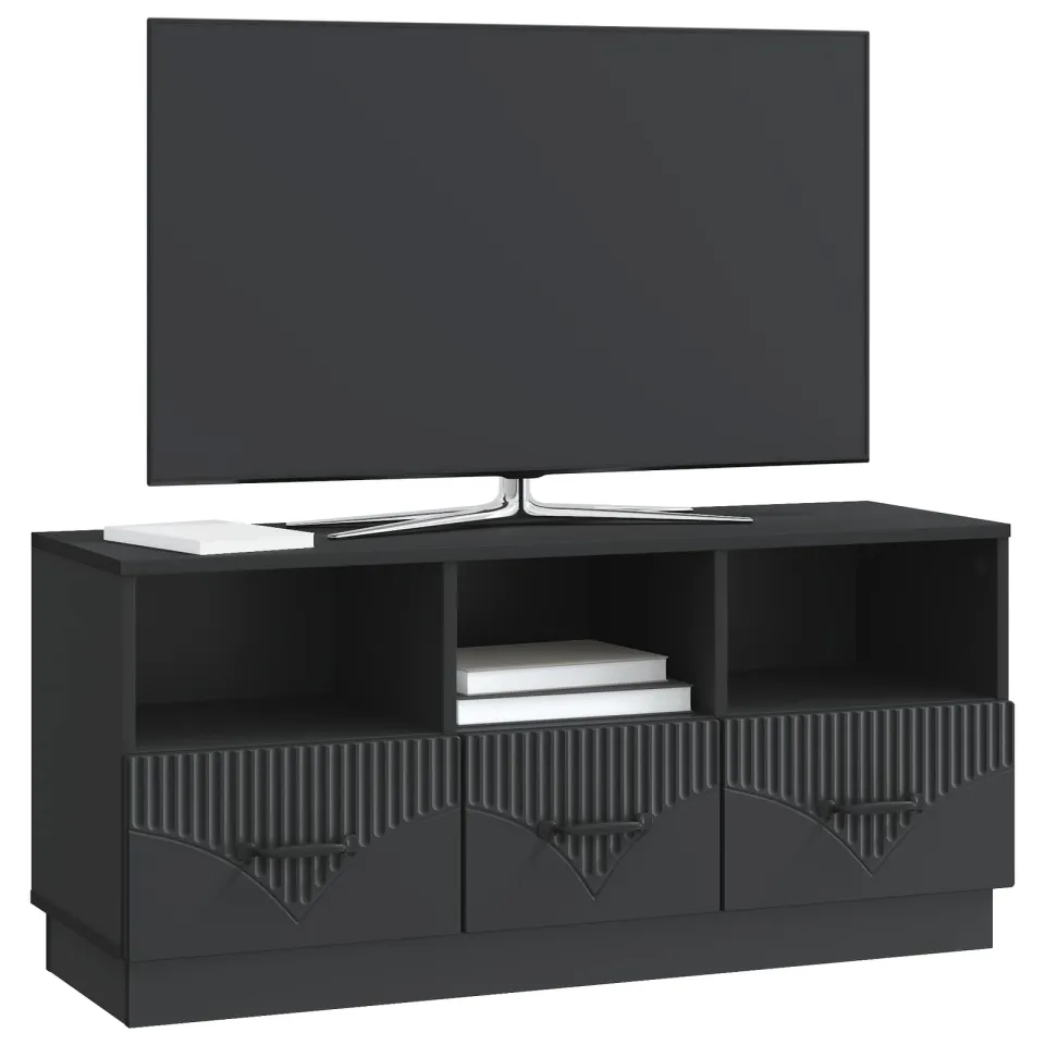 vidaXL TV-kast met lade Zwart 102 x 34,5 x 47 cm Bewerkt hout, foto 2