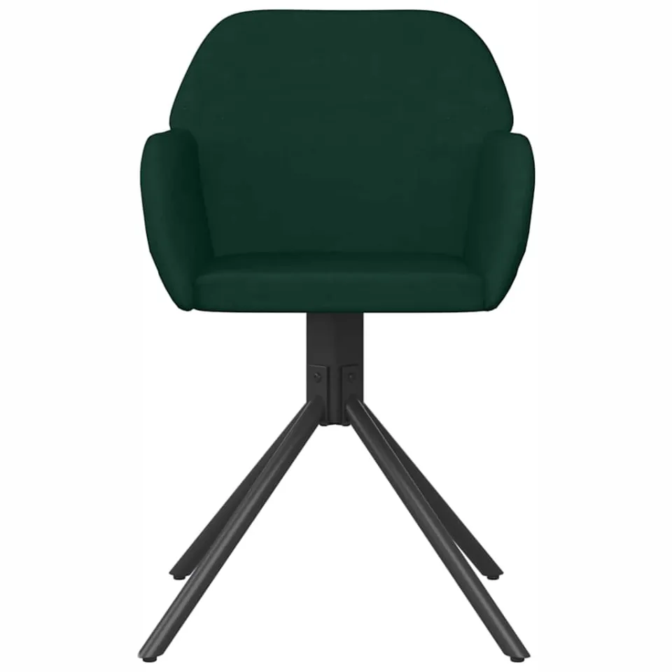 vidaXL Eetkamerstoelen draaibaar 2 st fluweel donkergroen groen, foto 4