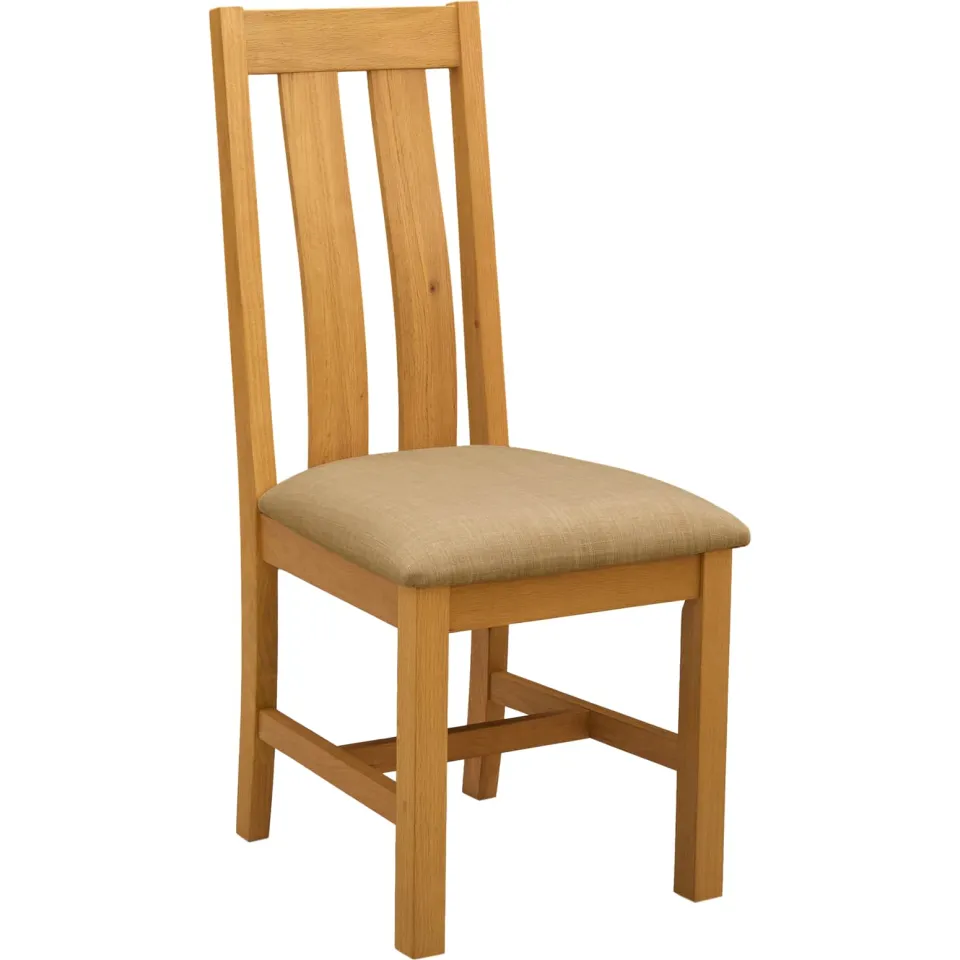 vidaXL Eetkamerstoel BERGEN 2 st Massief Eikenhout Beige, foto 3