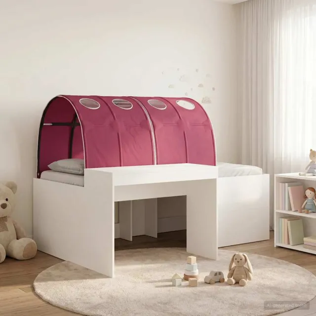 vidaXL Bedframe met tunnel 3 st Wit en Rood 80 x 200 cm Bewerkt hout