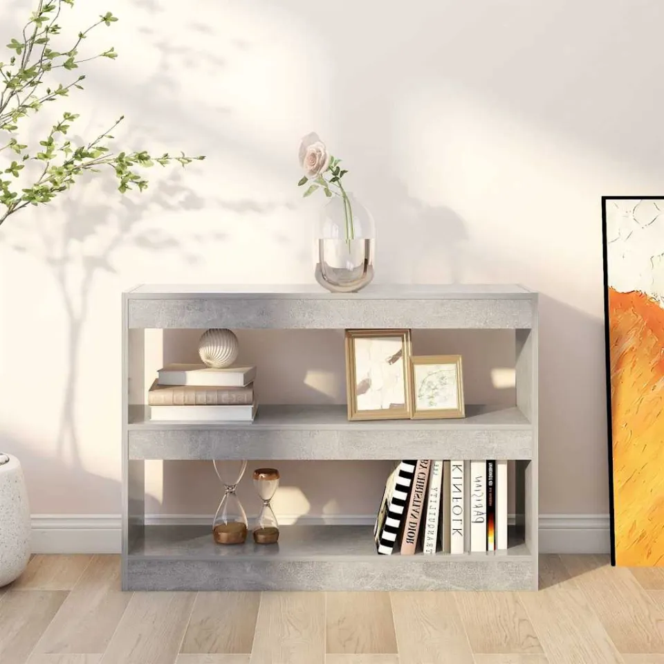 vidaXL Boekenkast/kamerscherm 100x30x72 cm betongrijs grijs, foto 3