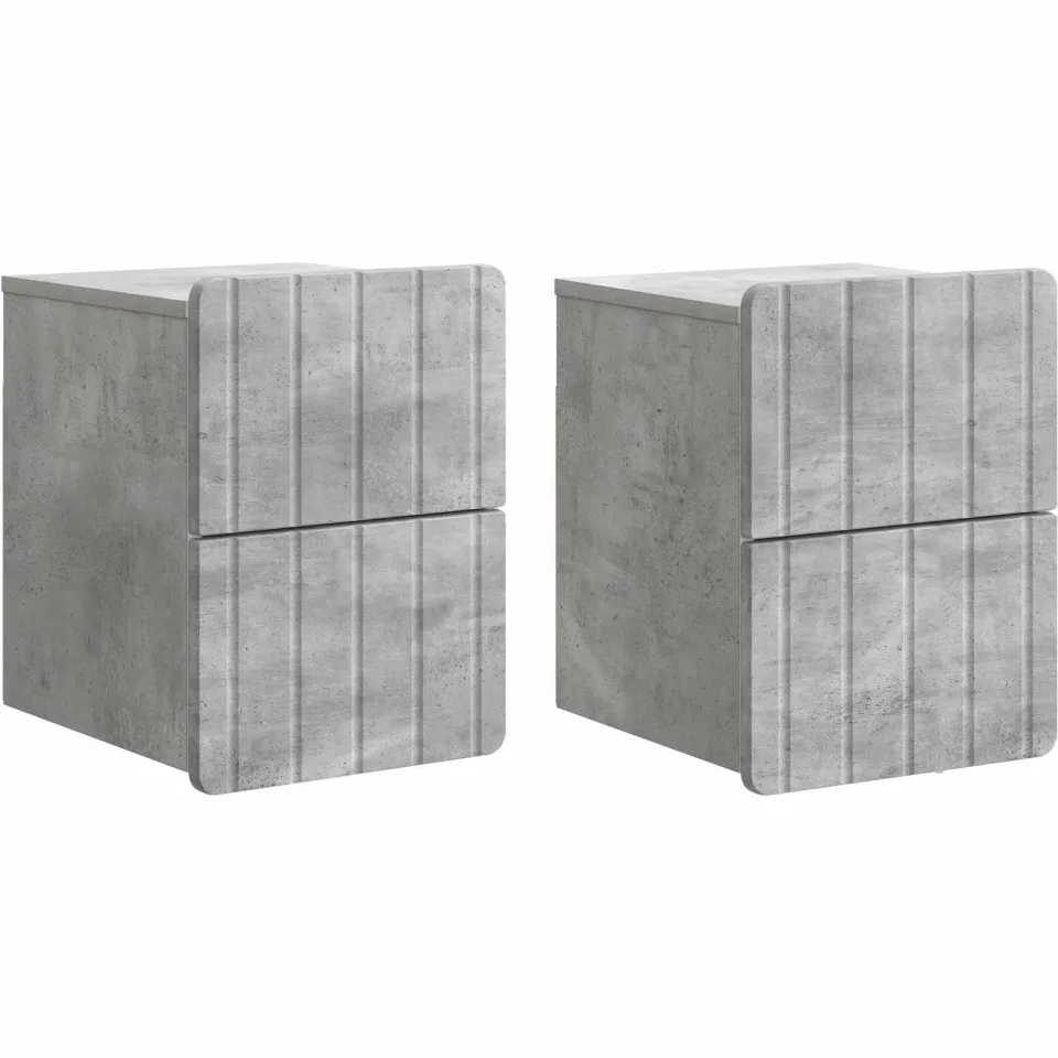 vidaXL Wandbeugel Bedkast 2 st Betongrijs 33 x 34,5 x 43 cm grijs, foto 3