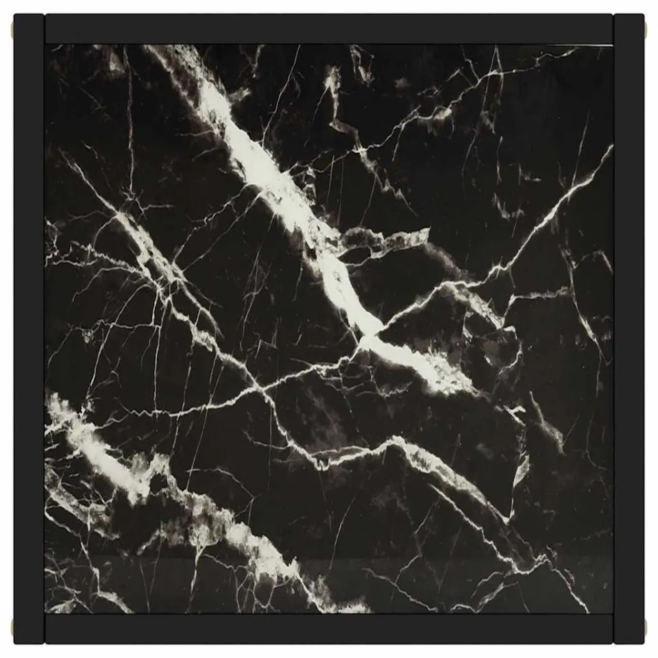vidaXL Salontafel met zwart marmerglas 40x40x50 cm zwart, foto 3