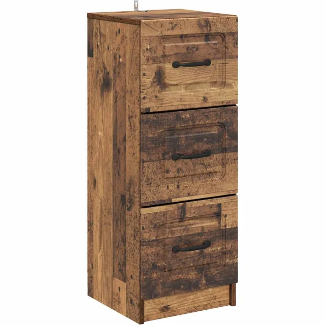vidaXL Ladekast - Oud - hout - 33 - x - 34,5 - x - 87 - cm - Bewerkt - hout Oud hout